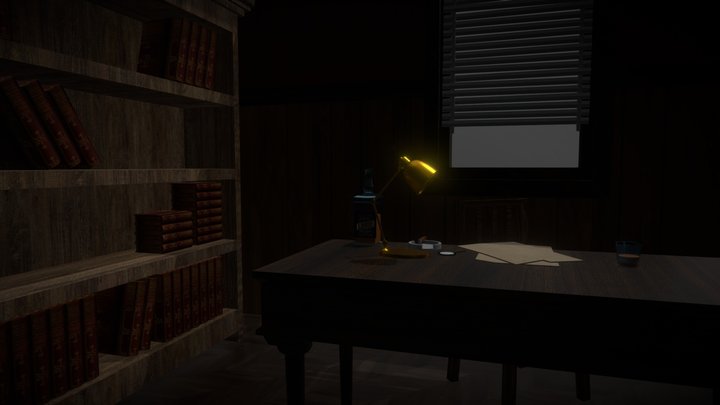 Detective's office in Noir style 3D Model