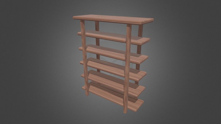 Low Poly Shelf 3D Model
