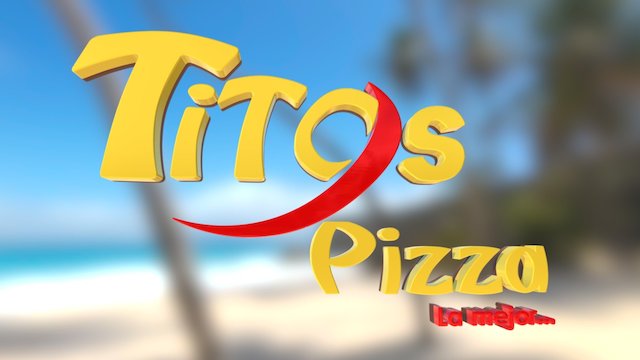 logo tito pizza mesh textured 3D Model