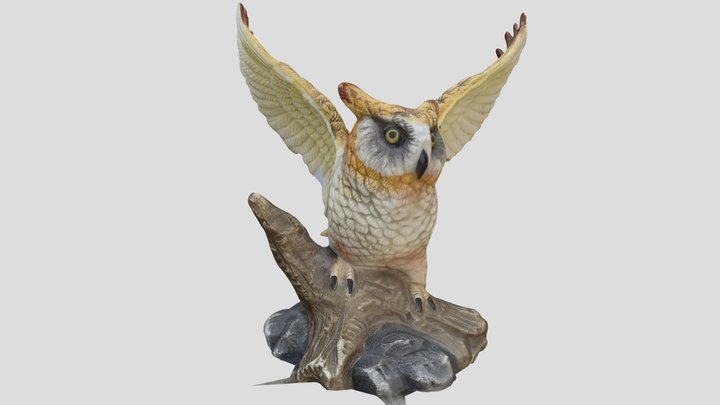 Owl Figurine KnickKnack Decoration 3D Model