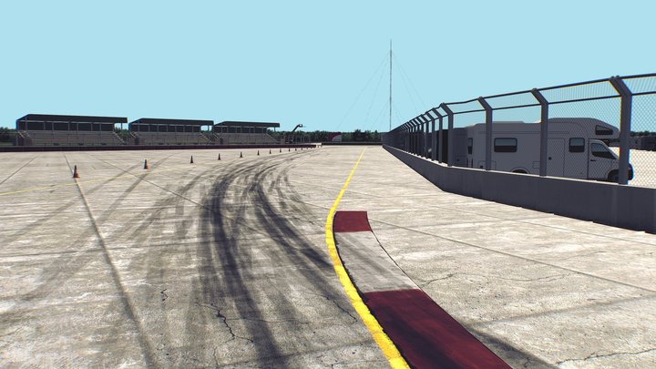 Realistic Race Track Airfield 3D Model