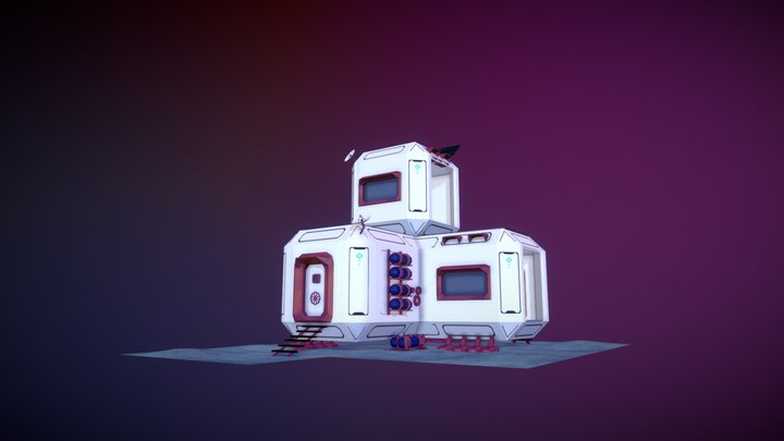 Modular Space Station 3D Model