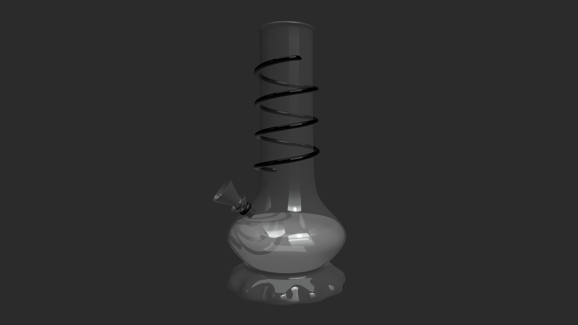 3D model Glass Water Bong - This is a 3D model of the Glass Water Bong. The 3D model is about a white and black light bulb.