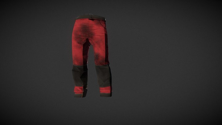 Red Working Trousers v2 3D Model