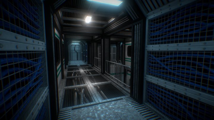 Sci-fi Hallway 3D Model