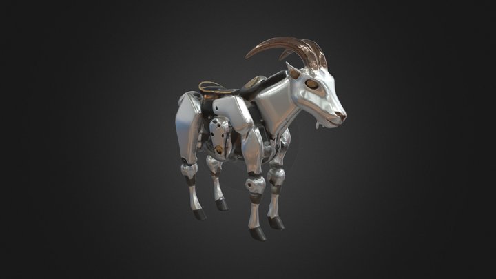 Robot goat with mechanical parts 3D Model