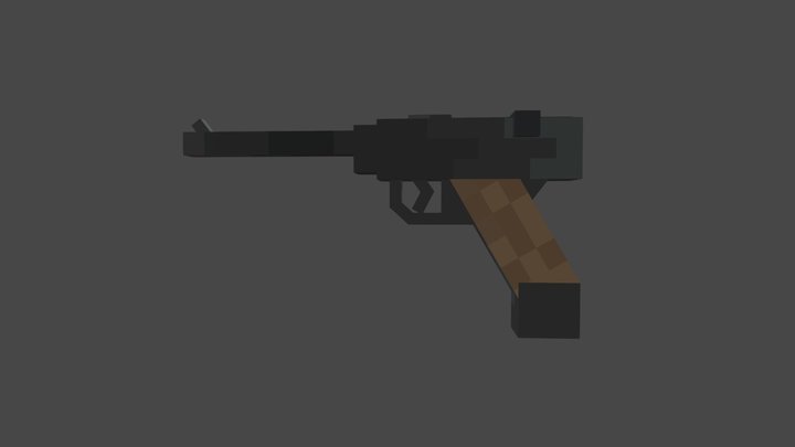 Denix P-08 German Luger (Animated) 3D Model