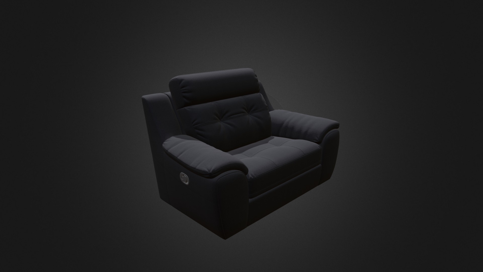 3D model Black Leather Armchair D Model - This is a 3D model of the Black Leather Armchair D Model. The 3D model is about a black chair with a cushion.