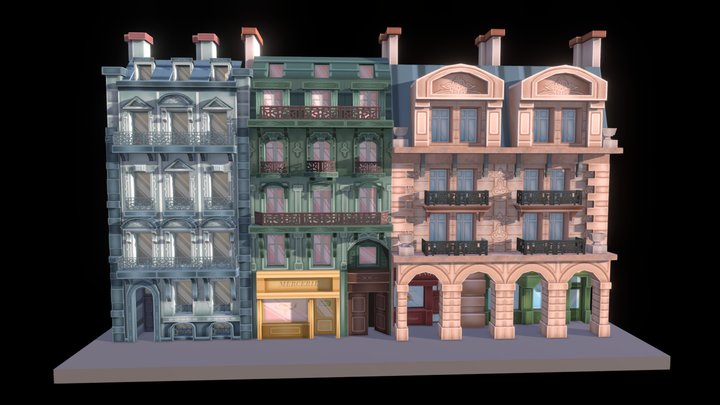 Haussmann Buildings 3D Model