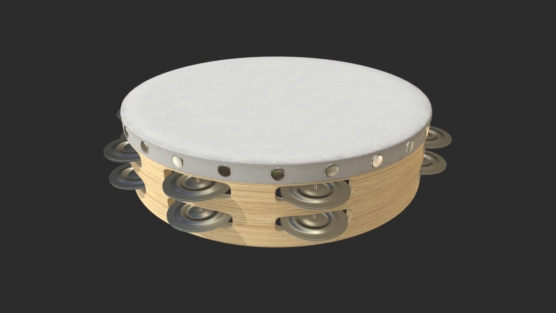 3D model Tambourine - This is a 3D model of the Tambourine. The 3D model is about a metal object with holes in it.