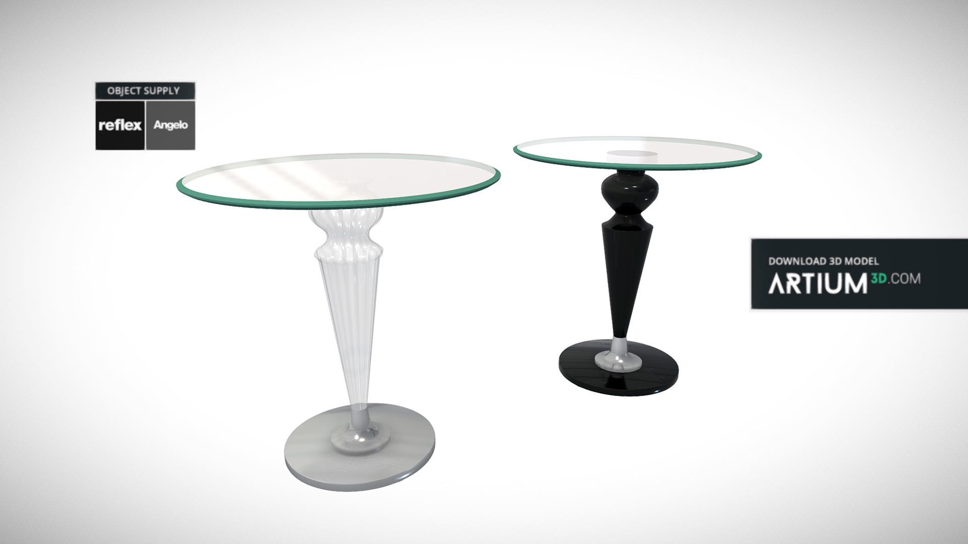 3D model Side table Gran Canal 55 from Reflex Angelo - This is a 3D model of the Side table Gran Canal 55 from Reflex Angelo. The 3D model is about a couple of martini glasses.