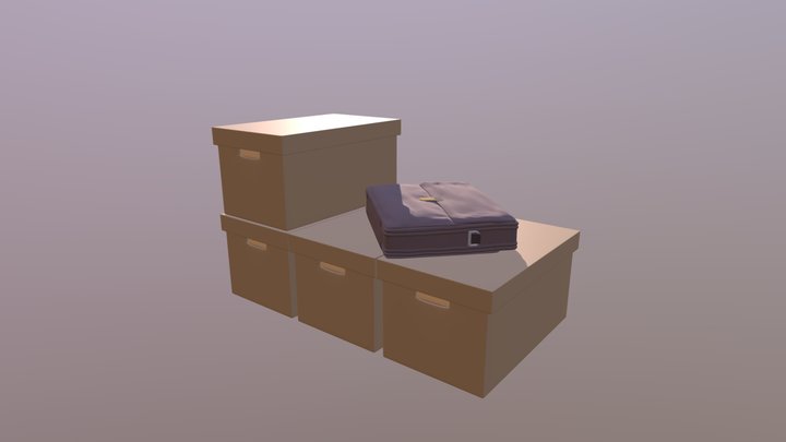 Bag and Boxes 3D Model