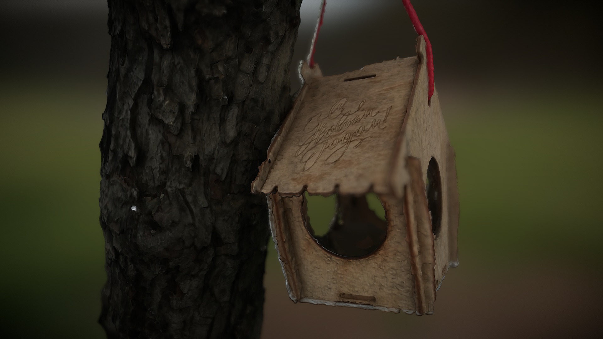 3D model Birdhouse - This is a 3D model of the Birdhouse. The 3D model is about a birdhouse on a tree.