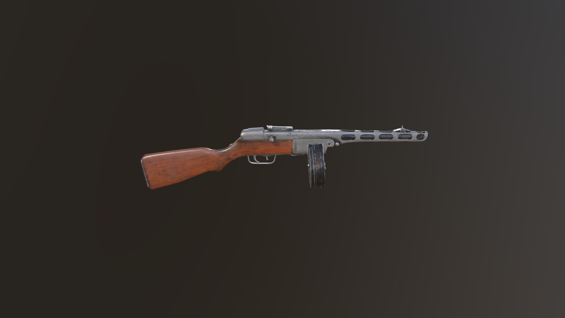 3D model PPsh-41 - This is a 3D model of the PPsh-41. The 3D model is about a sword with a black background.