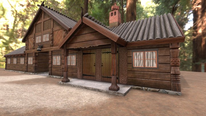 Vikingsholm Castle Structure 3D Model