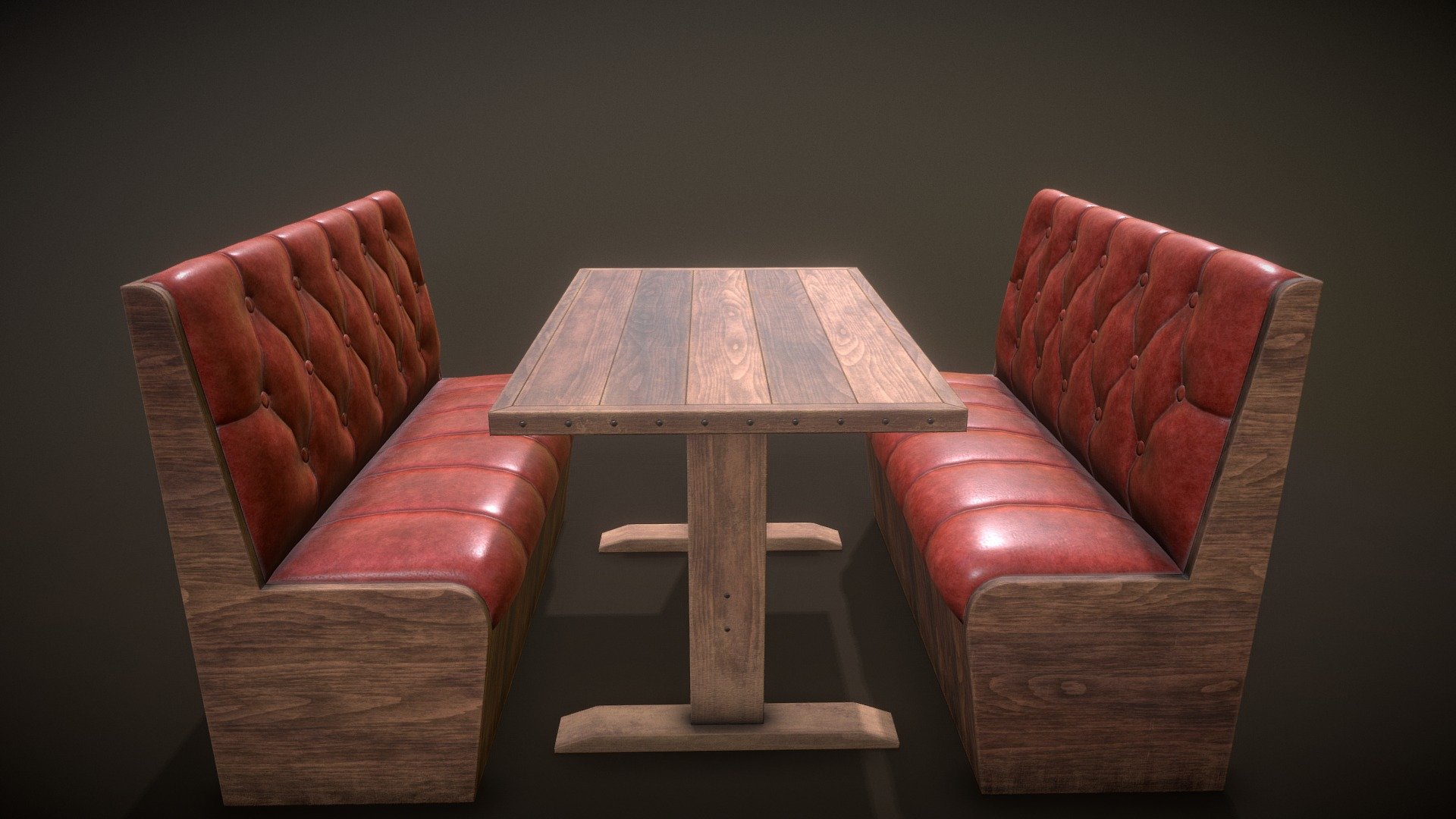 Double Booth Restaurante Seating Modelo 3d