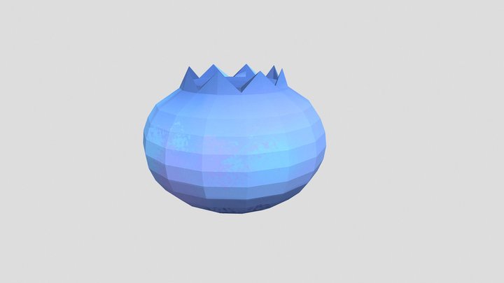 Low Poly Blueberry 3D Model
