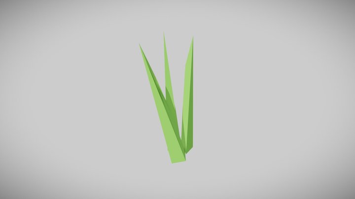 Low Poly Grass Tuft 3D Model