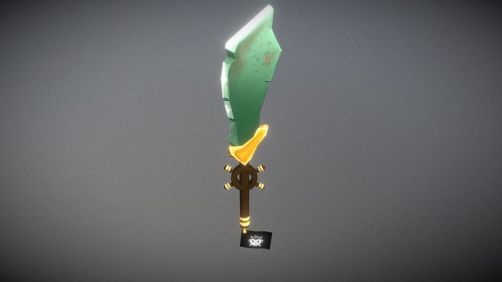 Low Poly Stylized Cutlass 3D Model