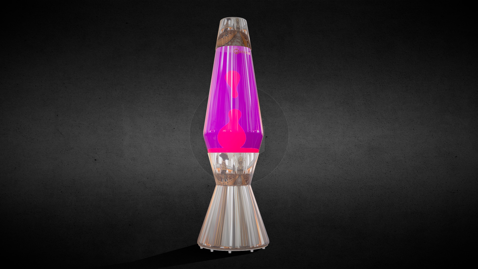 3D model Lava Lamp - This is a 3D model of the Lava Lamp. The 3D model is about a glass bottle with a pink top.