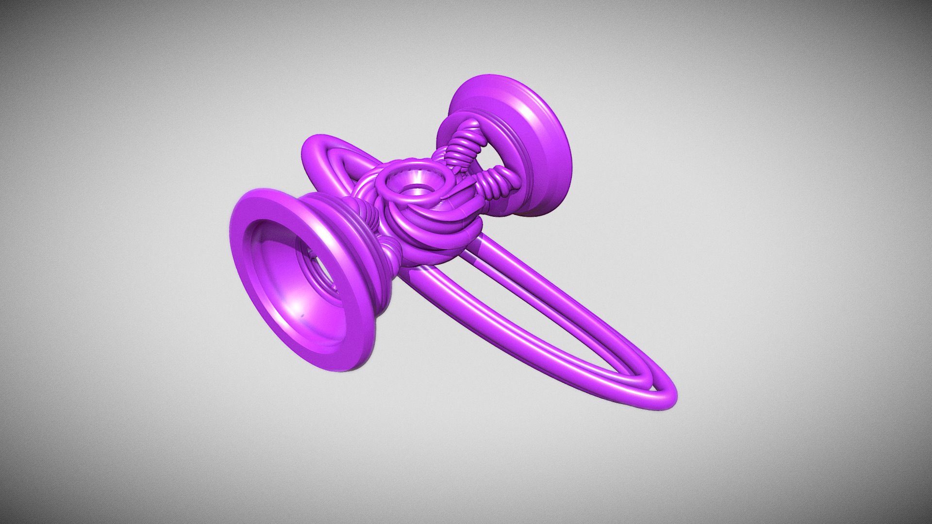 3D model Swishahouse chain link with 3 settings - This is a 3D model of the Swishahouse chain link with 3 settings. The 3D model is about a purple and white toy.