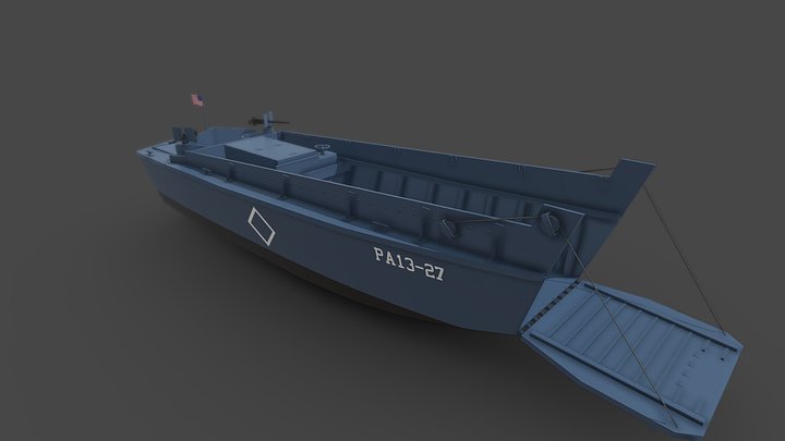 LCVP Higgins boat (1945) 3D Model