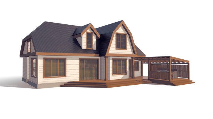 Suburban House V2 3D Model