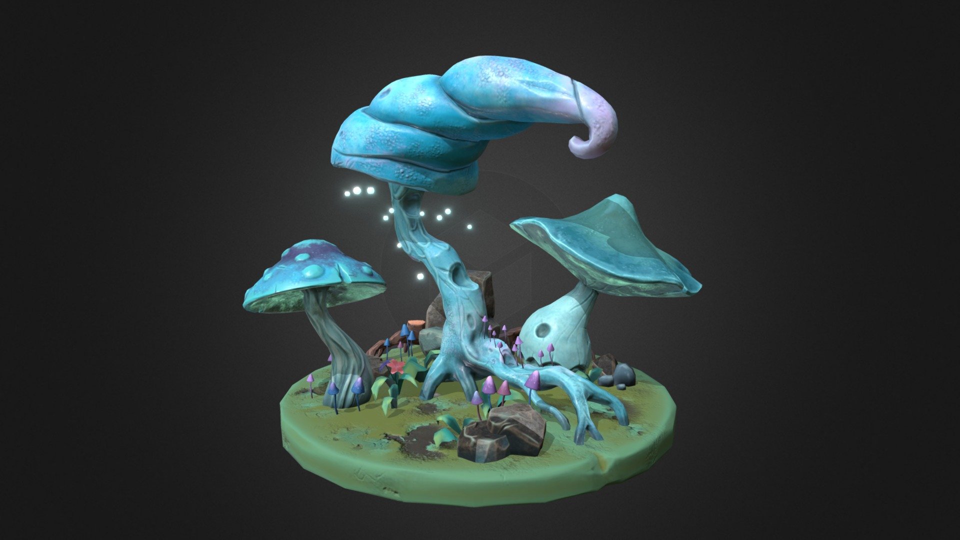 Magical mushrooms - 3D model by Diana Costin (@dianaco) [92b4594 ...