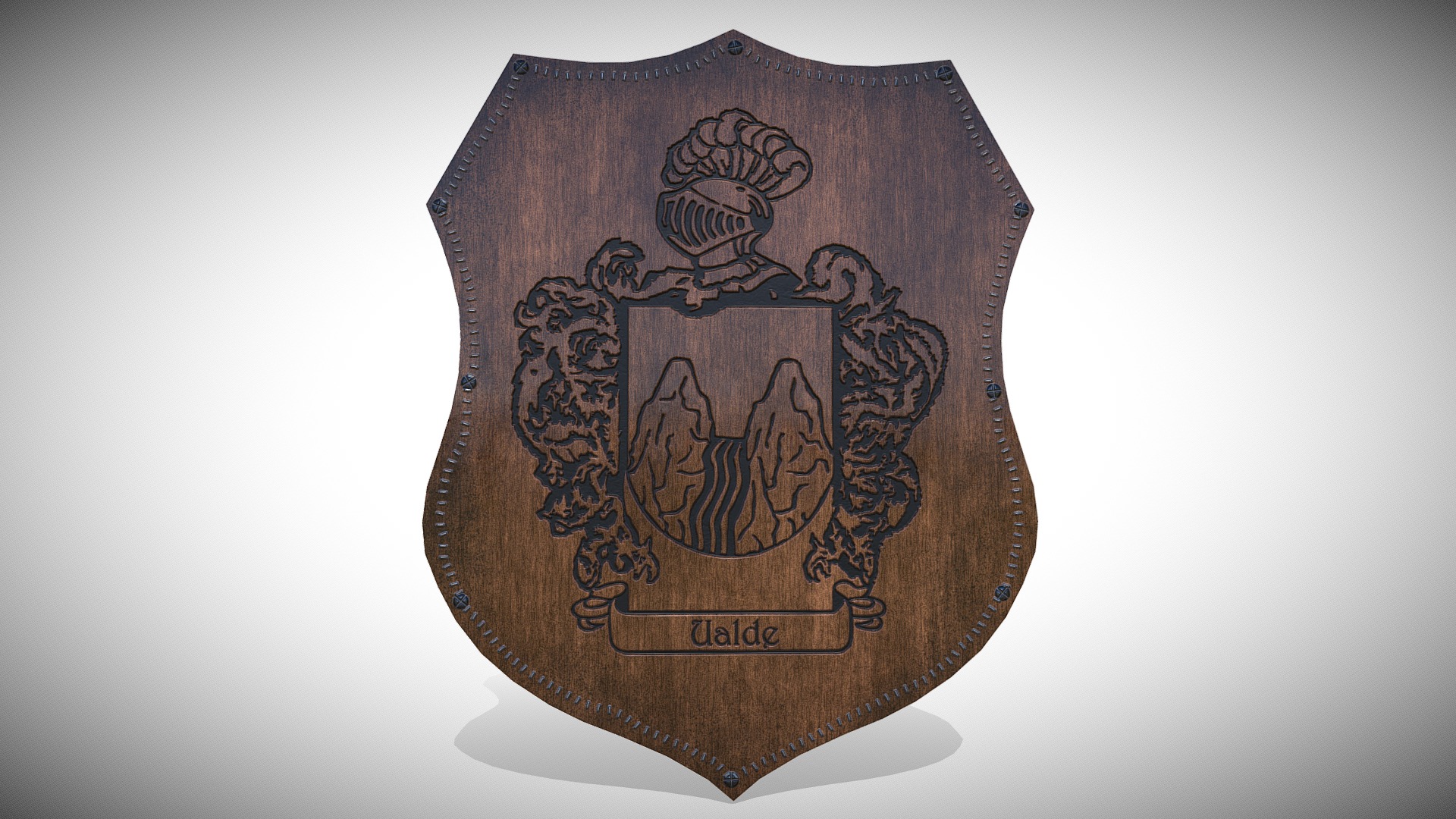3D model Heraldica Ualde - This is a 3D model of the Heraldica Ualde. The 3D model is about a wood box with a design on it.