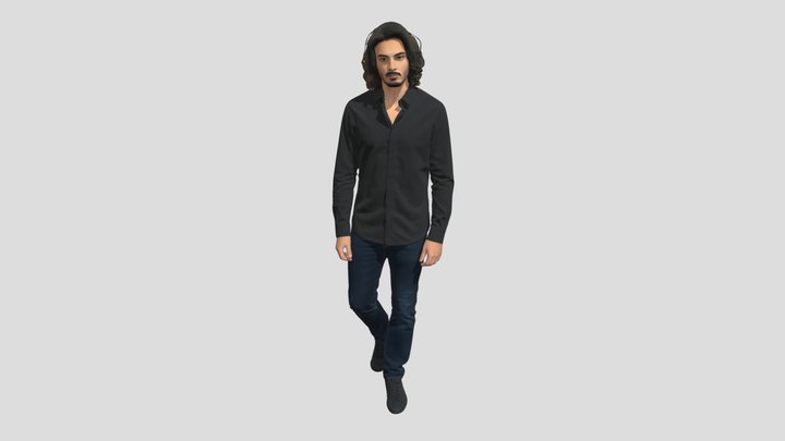 Casual Black Shirt Portrait – Modello 3D gratuito STL