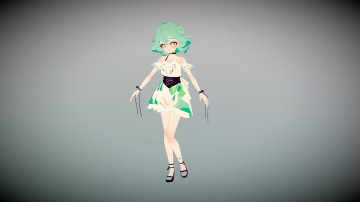 Cartoon / Girl of spring 3D Model