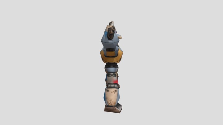 Modular Low-Poly Robot Character (Rigged) 3D Model