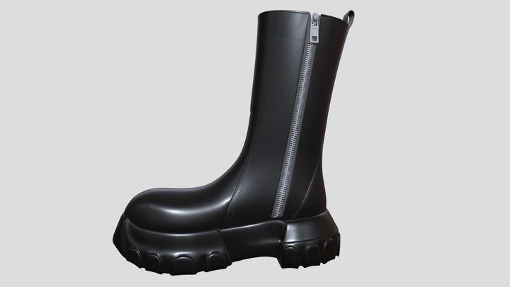 Boots Rick Owens Polished 3D Model