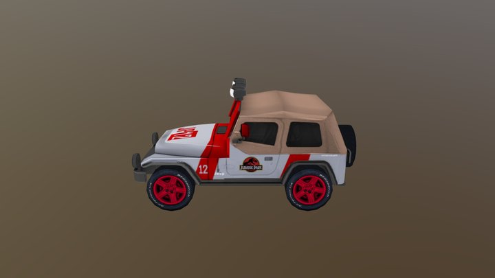 Textured Jeep 3D Model