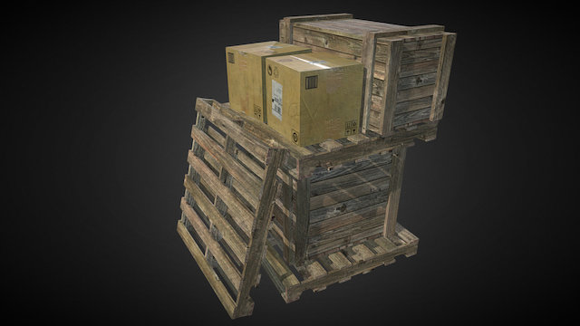 Crates, Boxes, and Pallets 3D Model