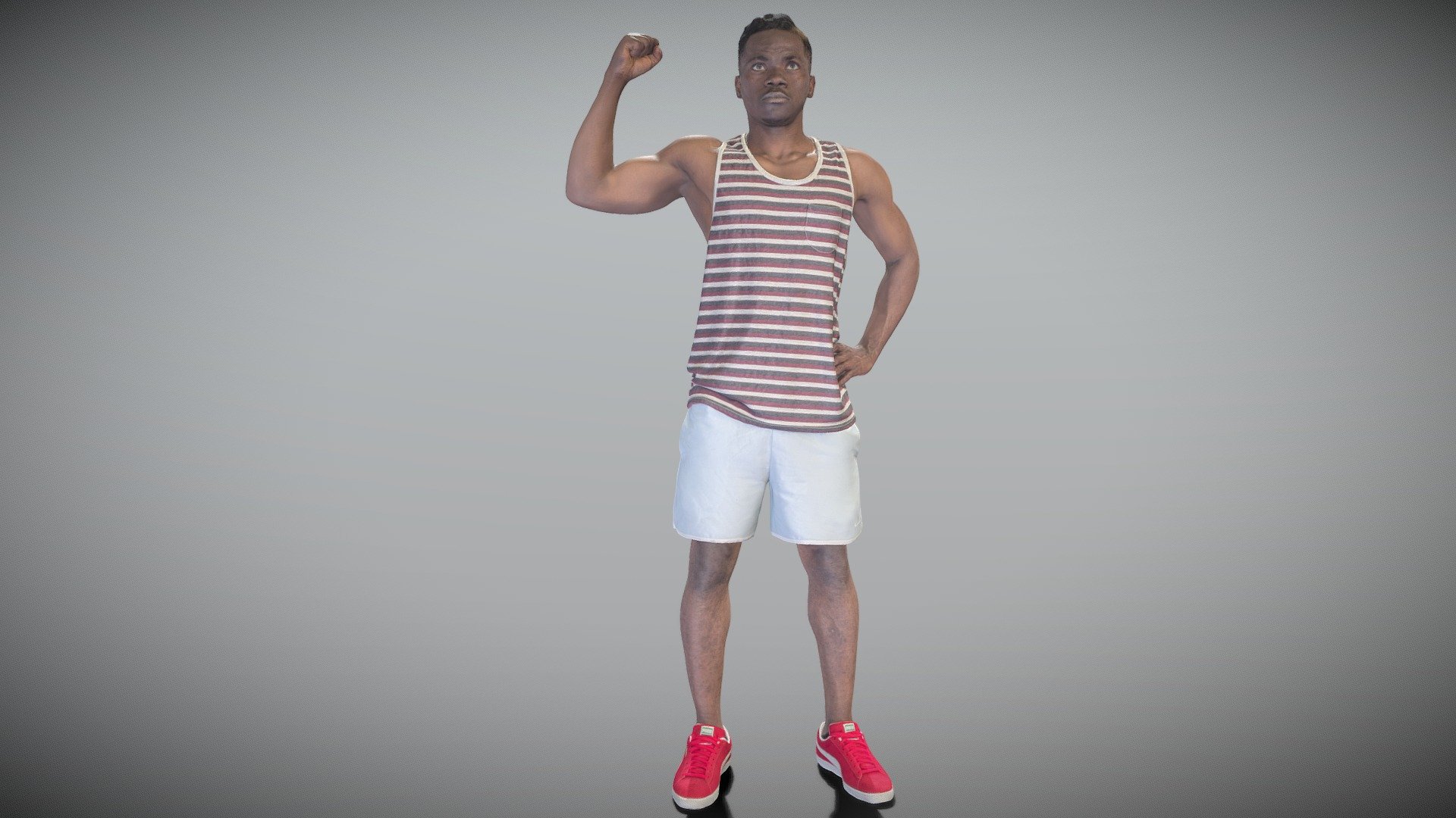 Athletic young man demonstrating biceps 271
