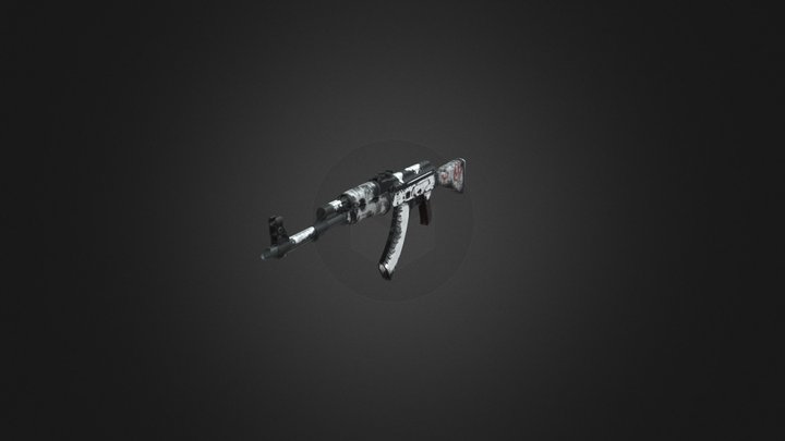CS:GO AK47 Skin "Whitewash" 3D Model
