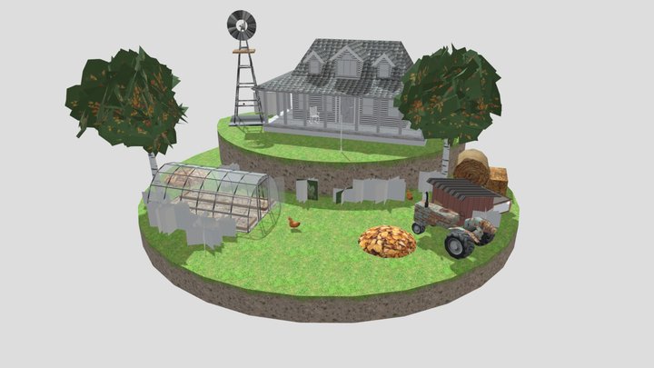 DAE Diorama retake - Small farm 3D Model