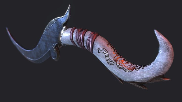 Wave Blade Knife 3D Model