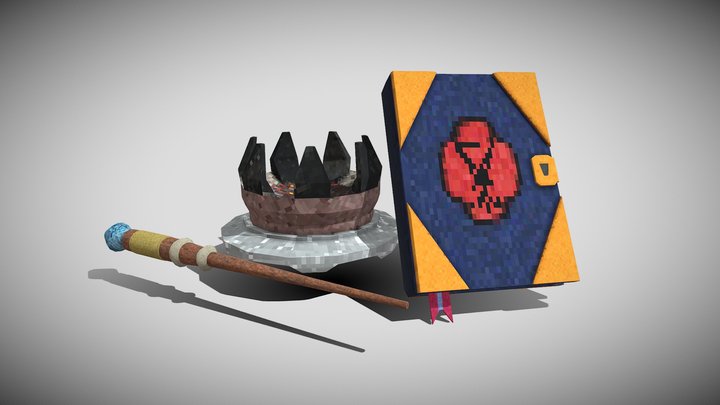 Lowpoly Wizard Props 3D Model