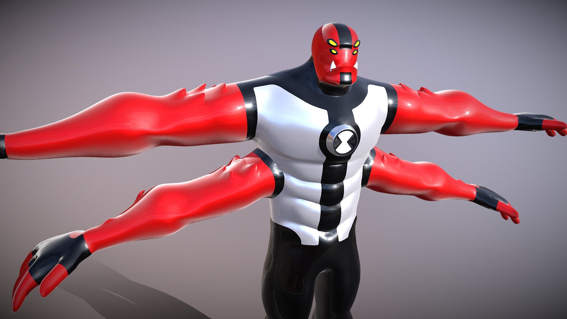 Ben 10000 - FourArms Classic Aliens 3D Model - Buy Royalty Free 3D