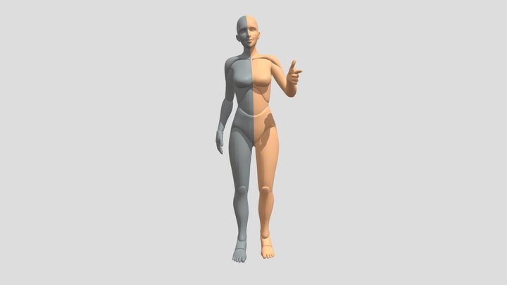 Blender IK and FX Rigged Doll - Female 3D Model