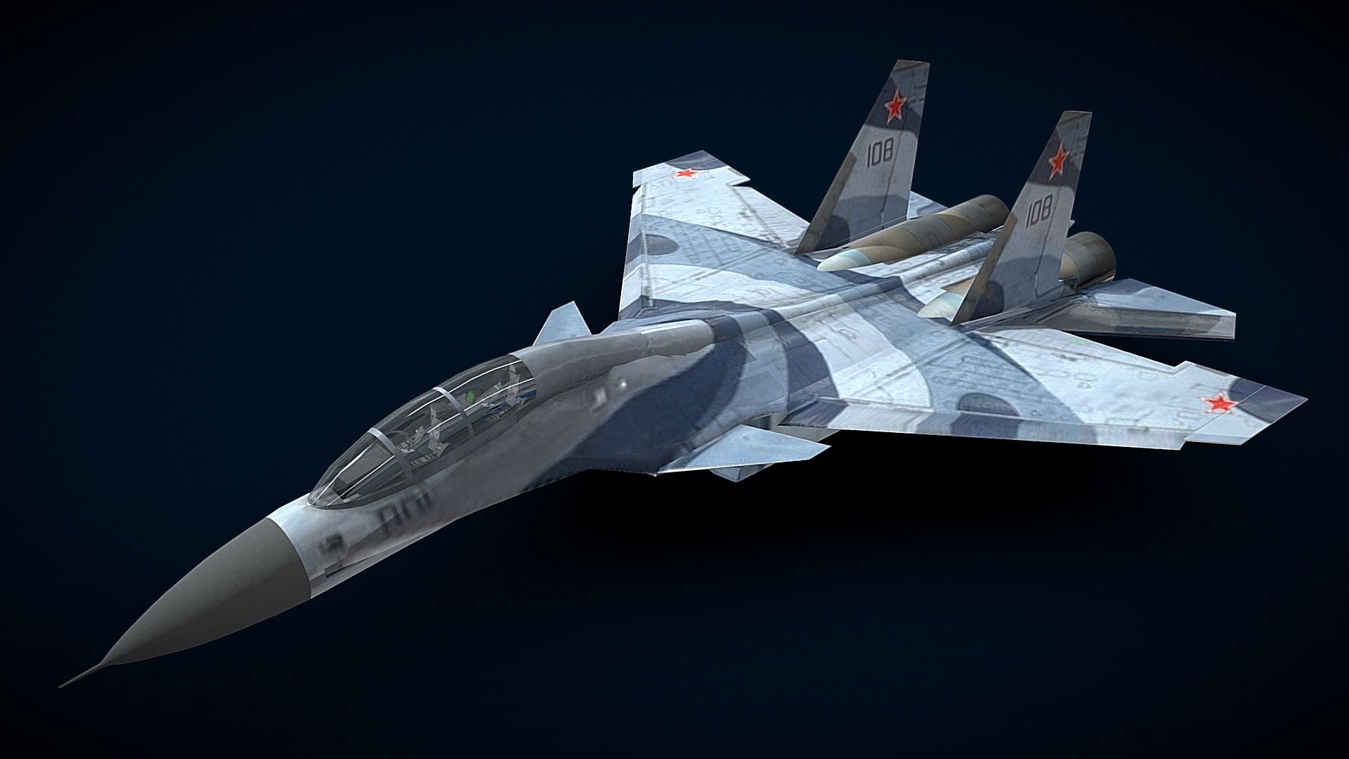 Sukhoi Su-30 flanker c — Sketchfab embed 3D viewer