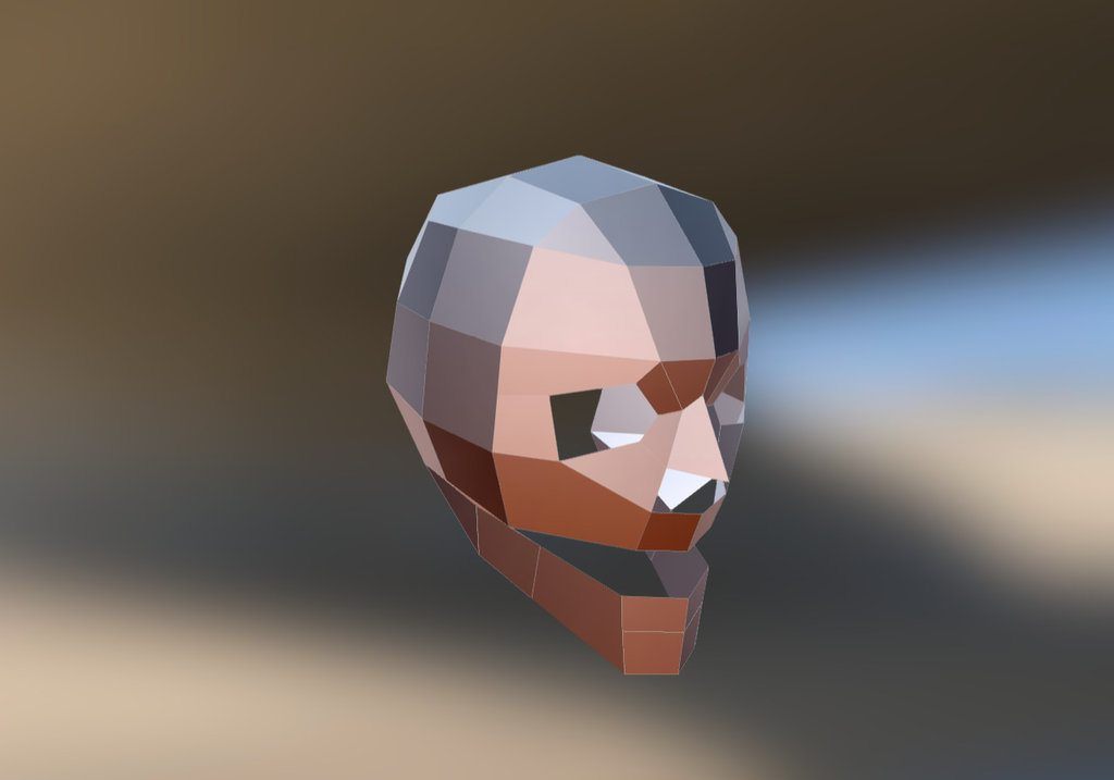 Máscara Low Poly Calaca