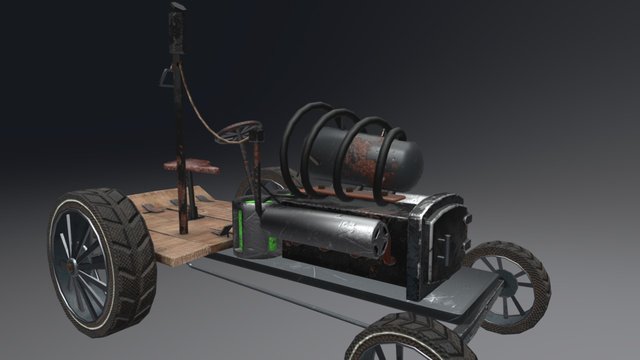 Steampunk tractor/vehicle 3D Model