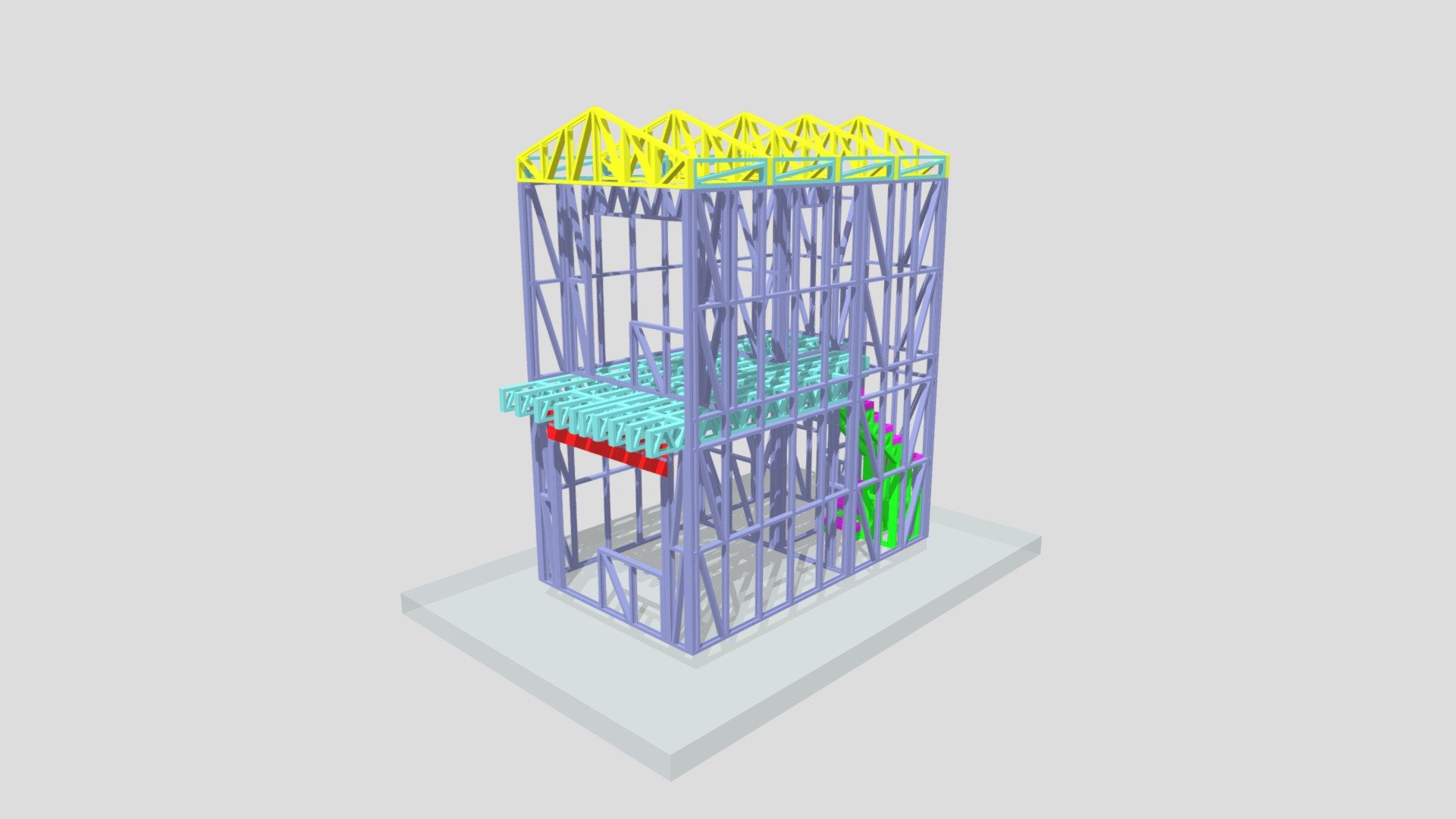 Dom 3x5 2fl 2.1kN - 3D model by steel.projects [92d23f5] - Sketchfab