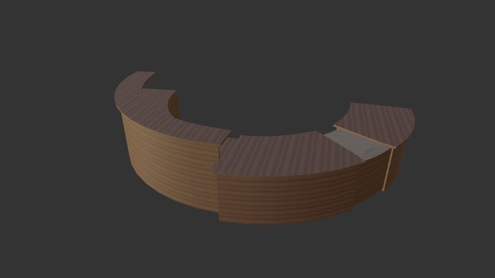 Round Recption Table Low poy Free 3D Model