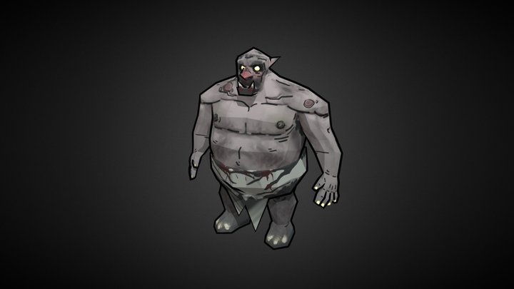 Ogre Low Poly Cel Shading Model 3D Model