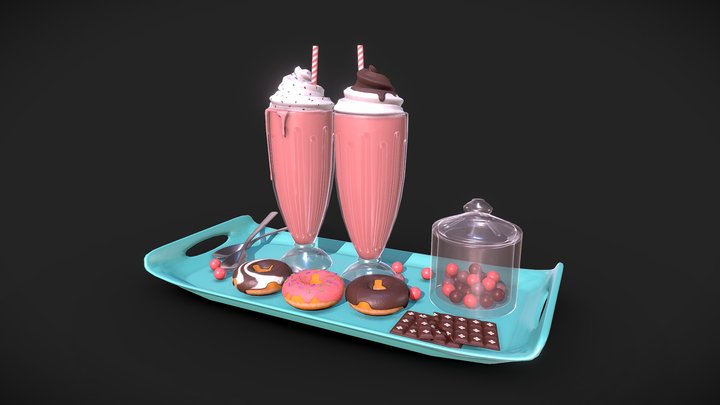 Milk Shakes 3D Model
