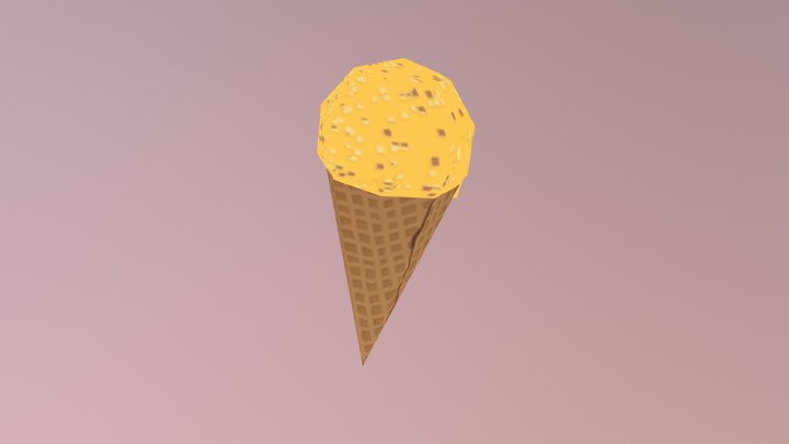 low poly ice cream 3D Model